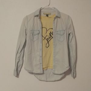 Bundle of 2 Women's Tshirt and Denim Cardigan